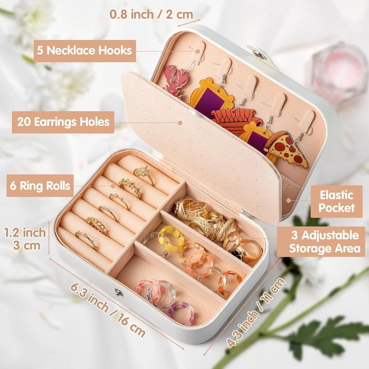 MRS Travel Jewelry Box for Bride Shining Diamond Travel Portable Jewelry Case Small Jewelry Organizer Travel Accessories for Women, Bridal Shower Gift Engagement Present (MRS Diamond)