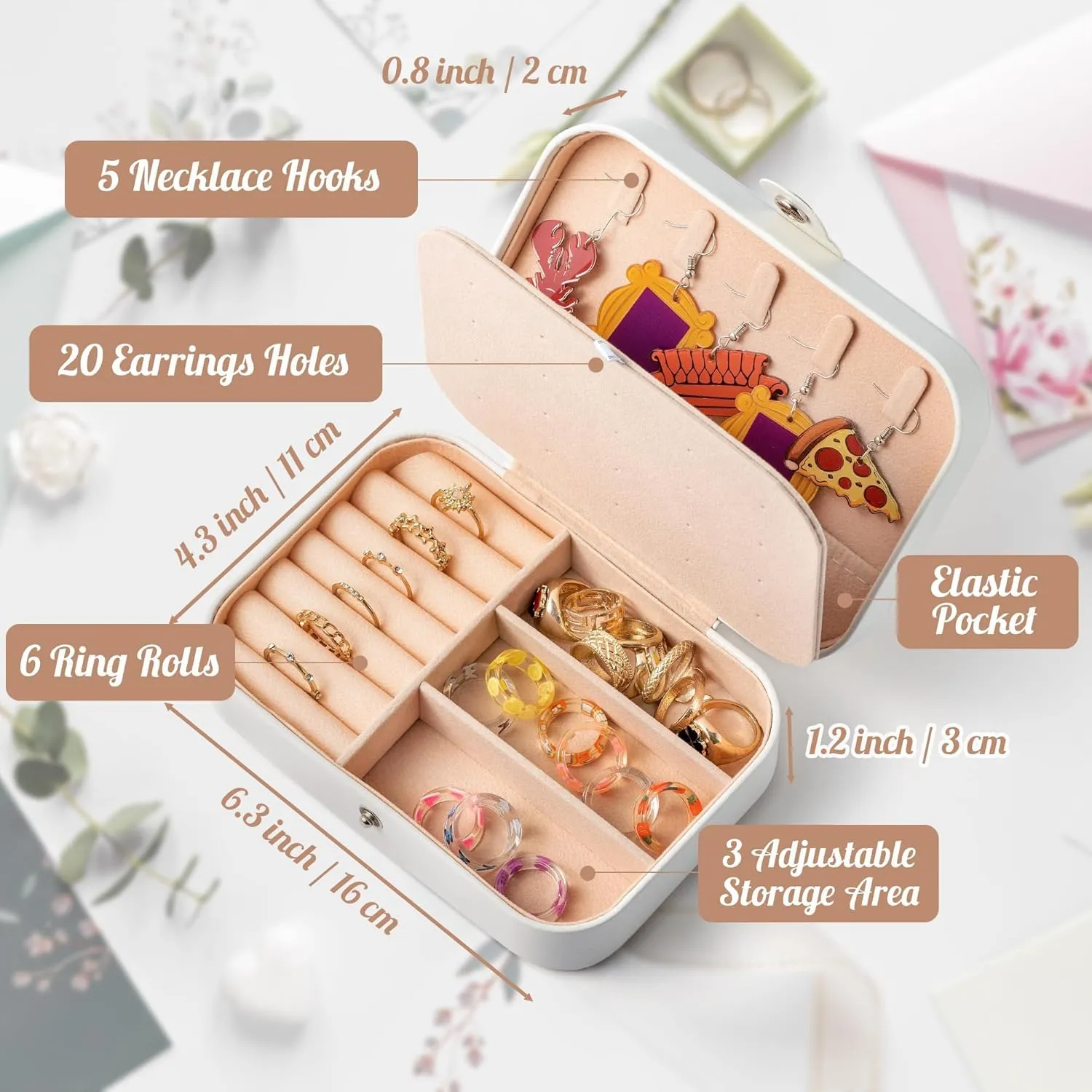 MRS Travel Jewelry Case for Bride Jewelry Box Small Jewelry Organizer Portable PU Leather Essentials Travel Accessories for Women Girls Wedding Gifts, Birthday Gifts for Women Mom Grandma
