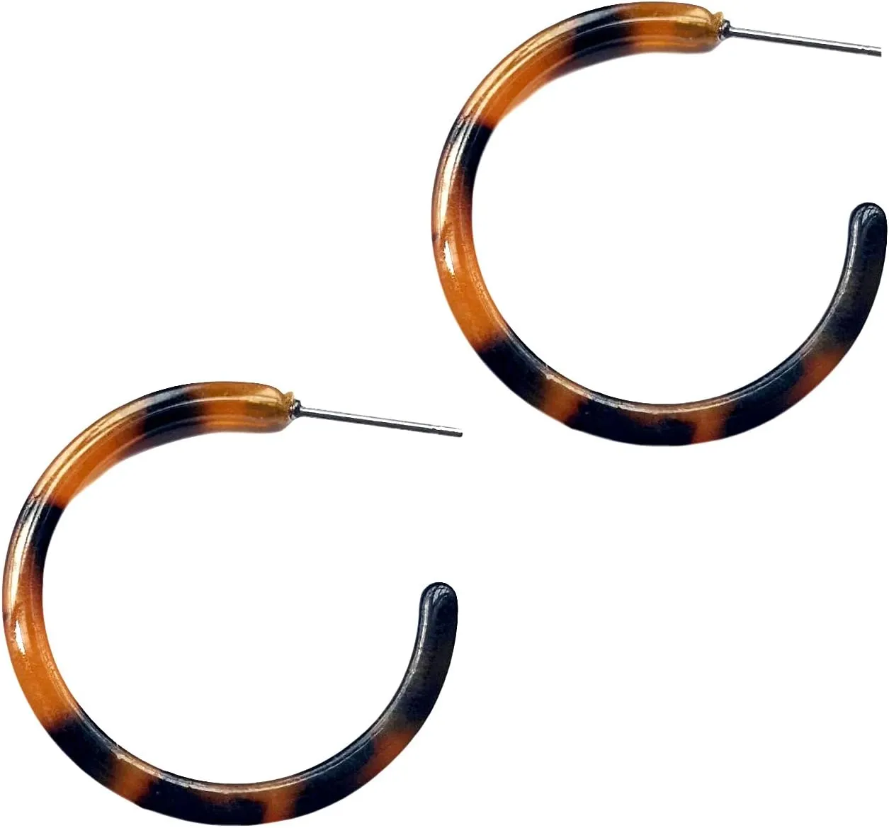 Multi Color Acetate Hoop Earrings Lightweight C-Shape Hoop Earrings Hypoallergenic Geometric Half Hoop Earrings Statement Leopard Earrings