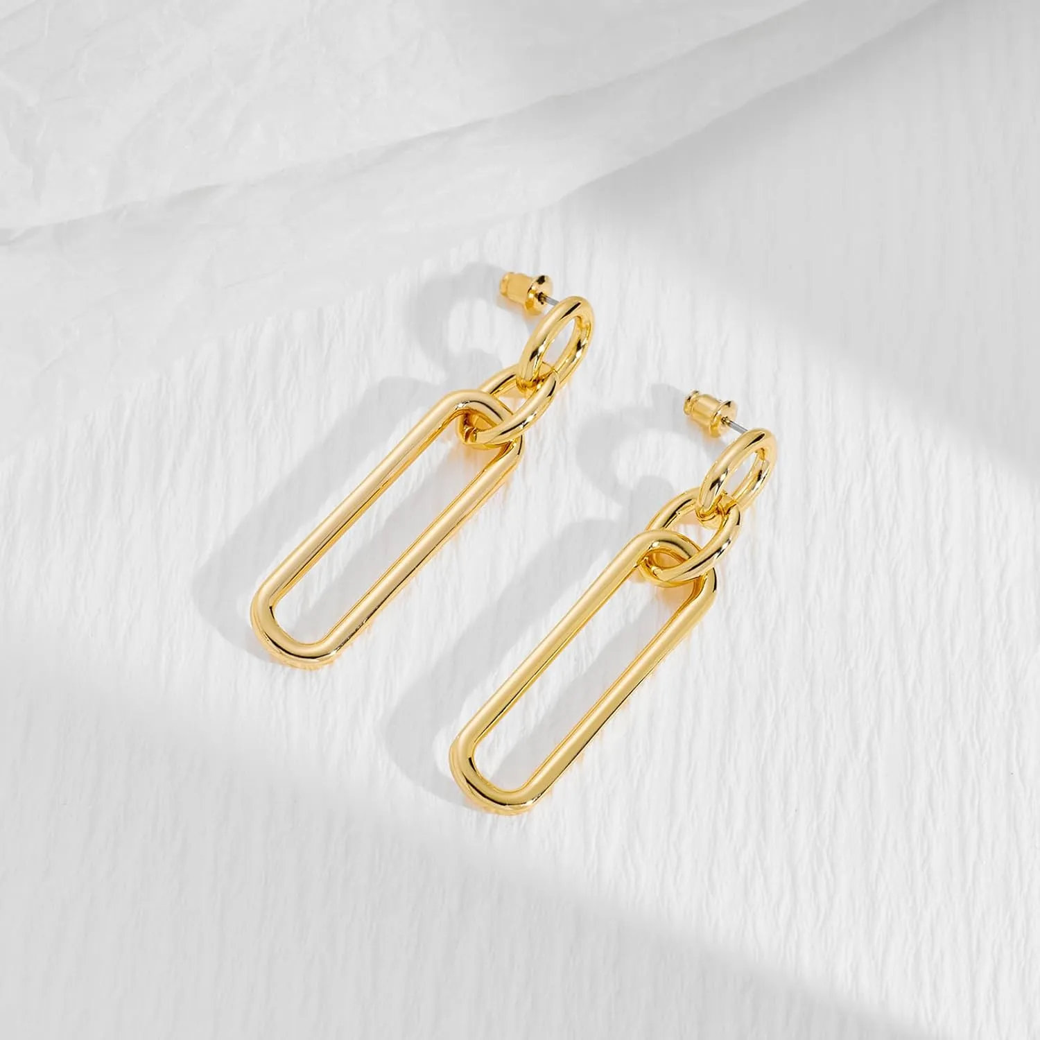 MUYAN Geometric Link Drop Dangle Earrings for Women Long Link Dangle Earrings Jewelry Gold Silver Earrings