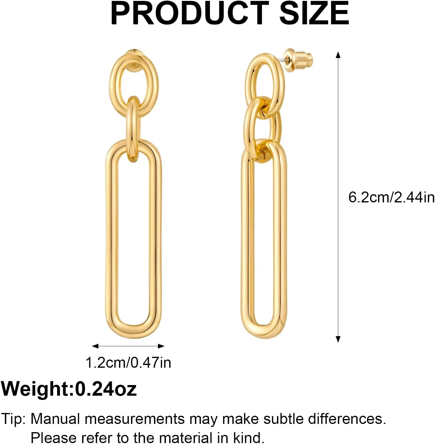 MUYAN Geometric Link Drop Dangle Earrings for Women Long Link Dangle Earrings Jewelry Gold Silver Earrings