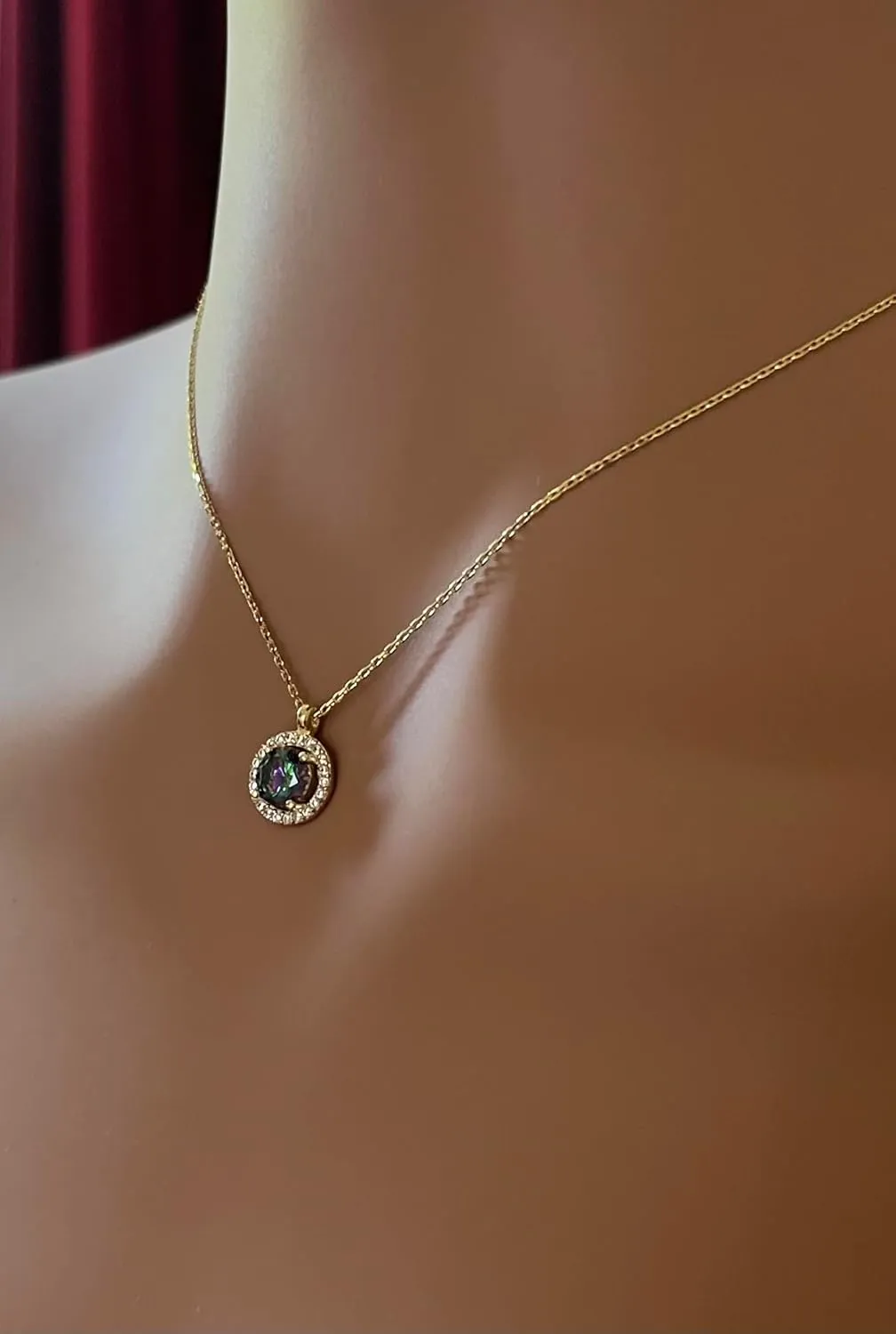 Mystic Topaz Necklace; 925 Sterling Silver: Fascinating Mystic Topaz Gemstone: For Women - Anniversary, Valentines Day, Birthday, Christmas, Jewelry Gift