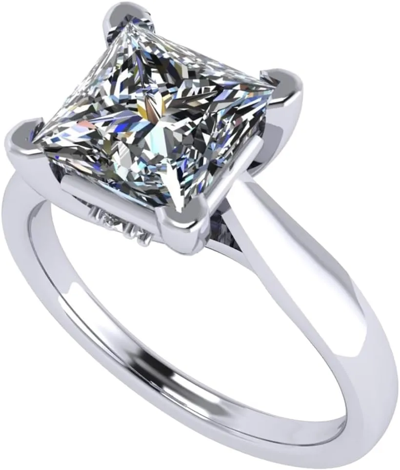 NANA Jewels 1to4ct Simulated Diamond Engagement ring Round-Princess-Cushion-Asscher Solitaire Lucita Cz & Silver