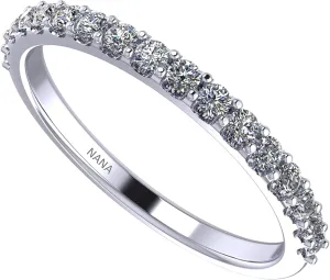 NANA Jewels Wedding Band Cubic Zirconia in 925 Sterling Silver 10K and 14K Gold Half Eternity Stackable Anniversary Ring Size 4-12