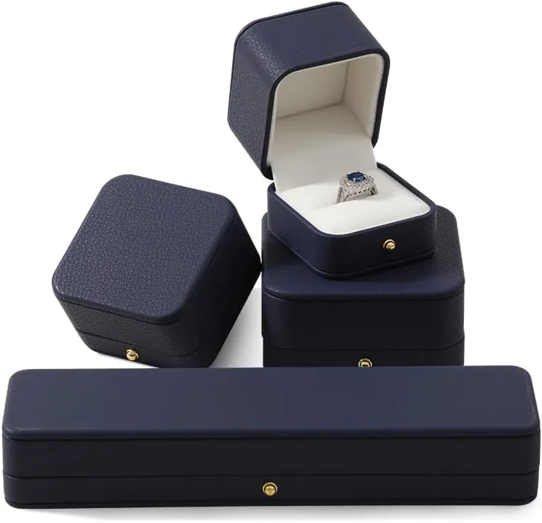 Necklace Box, Leather Gift Box,Premium Jewelry Boxes,Luxury Necklace Boxes For Jewelry Gift,Pendant (Dark Blue)