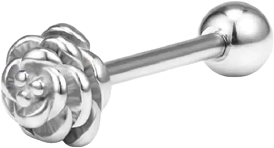 New 2025 Arrival 1Pc-Surgical Steel Tongue Rings For Women Silver Color&Gold Heart Shape Tongue Barbells Piercing Body Jewelry 14G With For You Accessories Trendy Creative Gift