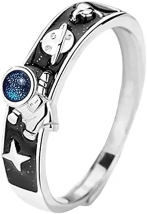 New 2025 Astronaut Couple Ring, A Pair Of Trendy Personality Open Rings, Astronauts, Simple Romantic Pair Rings Jewelry Gift Fashion Trendy Accessories Creative