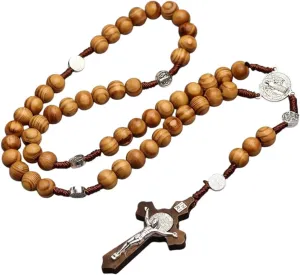 New 2025 Catholic Cross Rosary Bracelets Jesus Pendant, 10Mm Beads Christian Jesus Christ Jewelry Church Prayer Orthodox Decoration Jewelry Commemorative With You Accessories Trendy Best For Gift