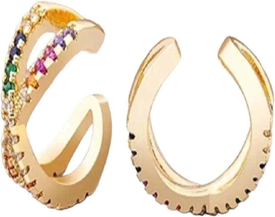 New 2025 Fashion 13 Styles Copper Zircon Clip On Wrap Earring Tragus Body Jewelry Ear Cuff Clip Nose Ring Piercing Snug Earrings With For You Jewelry Fashion Accessories Creative Gift
