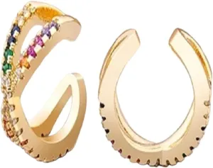 New 2025 Fashion 13 Styles Copper Zircon Clip On Wrap Earring Tragus Body Jewelry Ear Cuff Clip Nose Ring Piercing Snug Earrings With For You Jewelry Fashion Accessories Creative Gift