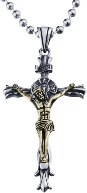 New 2025 Gift Fashion 316L Stainless Steel Jesus Cross Pendant Necklace Christian Hip Hop Rock Decoration Jewelry Commemorative With For You Accessories Trendy Creative Best For Gift