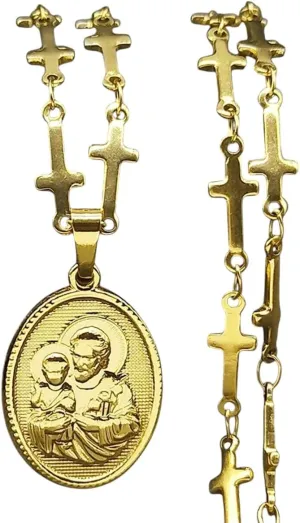 New 2025 Hip Hop Catholicism Jesus Cross Pendant Necklace For Women Men Stainless Steel Gold Color Punk Male Chain Decoration Jewelry Commemorative With You Accessories Trendy Best For Gift