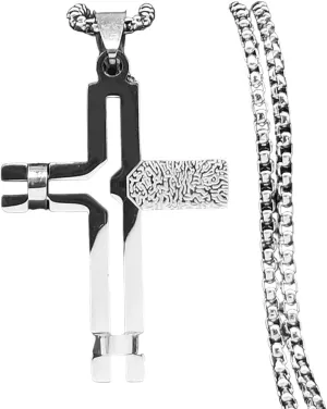 New 2025 Jesus Cross Pendant Necklace Stainless Steel Gold Color Religious Holy Lord Amulet Chain Necklace Jewelry Collar Hombre Decoration Jewelry Commemorative Accessories Trendy Best For Gift