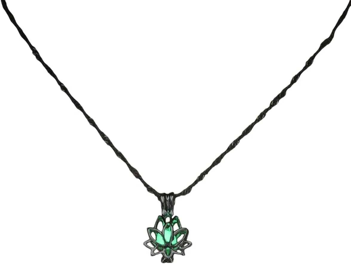 New 2025 Luminous Glowing In The Dark Moon Flower Shaped Pendant Necklace For Women Yoga Prayer Buddhism With For You Jewelry Fashion Accessories Creative Gift