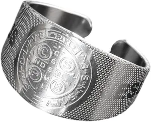 New 2025 Saint Benedict Jesus Cross Stainless Steel Ring Christian San Benito Faith Jewelry For Men Women Prayer Jewelry Catholic Gift With For You Jewelry Fashion Accessories Creative Gift
