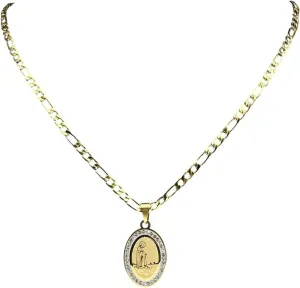 New 2025 Stainless Steel Christian Jesus Christ Pendant Necklace For Women Men'S Gold Color Religious Chain Necklace Decoration Jewelry Commemorative With You Accessories Trendy Best For Gift