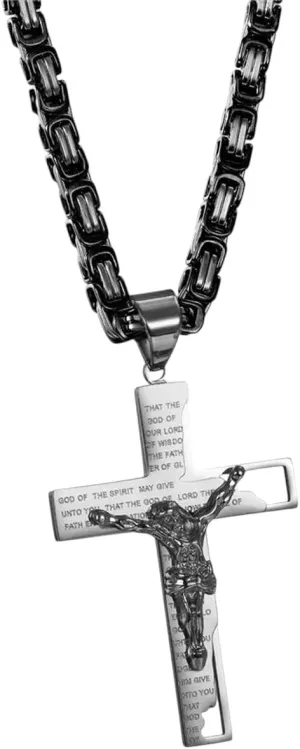 New 2025 Unisex Bible Necklace Luxury Black Color Jewelry Cross Crucifix Jesus Pendant Necklaces For Women&Men Decoration With You Accessories Trendy For Women And Men