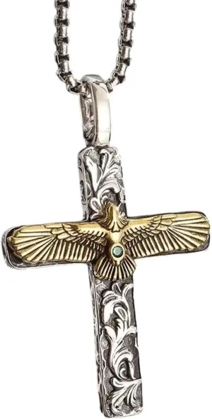 New 2025 Vintage Religious Christian Jesus Cross Pendant God Necklace Men Women Catholic Prayer Amulet Decoration Jewelry Commemorative With For You Accessories Trendy Creative Best For Gift