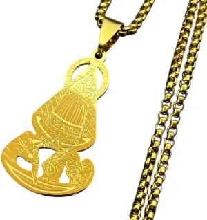New 2025 Virgin Mary Jesus Pendant Necklace For Women Men Stainless Steel Gold Color Catholic Pray Chain Jewelry Corrente Masculina Decoration Jewelry Commemorative Accessories Trendy Best For Gift