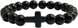New 2025 Women Blue Stone Bracelet Hot Cross Prayer Men Natural Frosted Matte Volcanic Lava Rock Beaded Bracelets Jewelry Findings Fashion Trendy Accessories Creative Gift