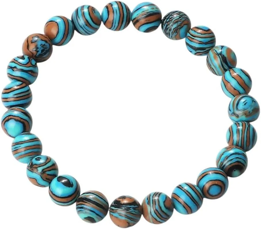 New 2026 Blue Malachite Natural Stone Bracelets Women Men Prayer Mala Buddhist Beads Bracelet Bangle Yoga Strand Charm Jewelry Fashion Trendy Accessories Creative Gift