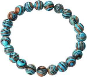 New 2026 Blue Malachite Natural Stone Bracelets Women Men Prayer Mala Buddhist Beads Bracelet Bangle Yoga Strand Charm Jewelry Fashion Trendy Accessories Creative Gift