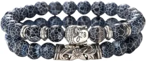 New 2026 Buddhist Buddha Head Prayer Bracelet Set Tiger Eye Black Volcanic Natural Stone Beads Unisex Men & Bangle Women Jewelry Fashion Trendy Accessories Creative Gift