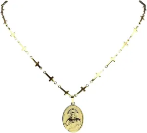 New 2026 Catholic Heart Of Jesus Pendant Necklace For Women Men Stainless Steel Gold Color God Cross Chain Jewelry Collar Decoration Luxury With You Accessories Trendy Best Gift