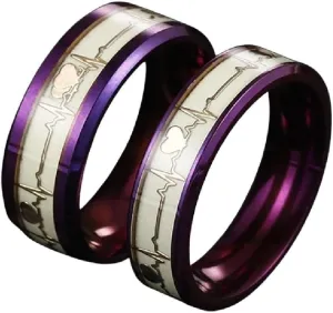 New 2026 Fashion Stainless Steel Luminous Ring Glow In Dark Heartbeat Fluorescent Rings For Women Men Couple Jewelry Gift Luxury Accessories Creative