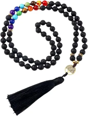 New 2026 Thread Necklaces Handmade 7 Natural Stone Tiger Eye Beads Women Men 108 Mala Tibetan Buddhist Jewelry Fashion Trendy Accessories Creative Gift