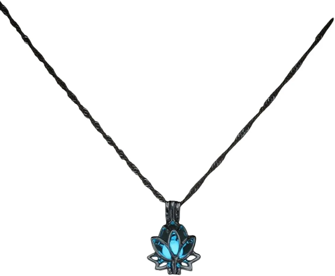 New 2026 Unisex Luminous Pendant Necklaces For Women Glow In The Dark Simple Flower Buddhism Glowing Necklace Fashion Jewelry Accessories With You Trendy Creative Gift For Women And Men