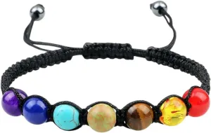 New 2026 Unisex Stainles Stell 7 Beaded Bracelet Natural Stones Balance Beads Adjustable Bangle Yoga Prayer Jewelry Gift For Women Fashion Trendy Accessories Creative For Women And Men