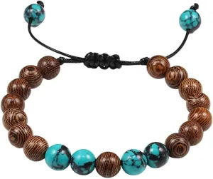 New 2026 Unisex Stainles Stell 8Mm Natural Wood Bracelets Men Adjustable Meditation Stone Beads Bracelet Women Prayer Jewelry Yoga Fashion Trendy Accessories Creative Gift For Women And Men