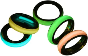 New 2026 Unisex Stainles Stell Jewelry Creativity Titanium Steel Luminous Fashion Rings Women Men Simple Couples Glow In Dark Solid Color Ring Gift Trendy Accessories Creative For Women And Men