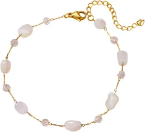 New For Trendy 2025 Anklets For Women Beads Stone Imitation Pearl Stainless Steel Chain Anklet Leg Bracelets Summer Jewelry Beach Accessories Gifts Jewelry Fashion Accessories Creative Gift
