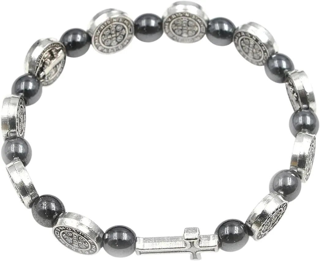 New For Trendy 2025 Catholic Rosary Bracelet St. Benedict Medal Cross Prayer Bracelets Beads Religion Jewelry Accessories Jewelry Fashion Accessories Creative Gift