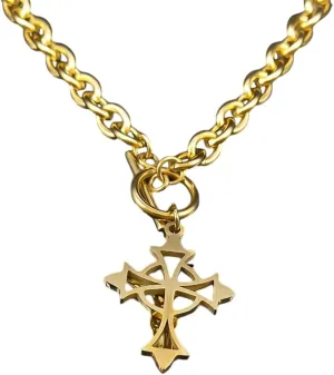 New For Trendy 2025 Fashion Jesus Cross Pendant Jewelry Set For Women Men Stainless Steel Gold Plated Crucifix Religious Necklaces Jewelry Fashion Accessories Creative Gift