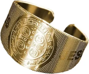 New For Trendy 2025 Stainless Steel Saint Benedict Jesus Cross Ring Mens Catholic Open Ring Womens Fashion Exorcism Faith Christian Jewelry Fashion Accessories Creative Gift