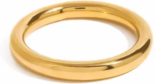 NewZenro Chunky 18k Gold Plated Bracelet for Women Men Minimalist Stainless Steel Simple Design Durable Hypoallergenic Lightweight Stackable Stretch Bangle Jewelry for Everyday Wear