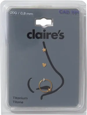Nose Ring Stud and Hoops - Hypoallergenic Nose Piercing - Claire's Exclusive Stud and Hoop Belly Rings for Women