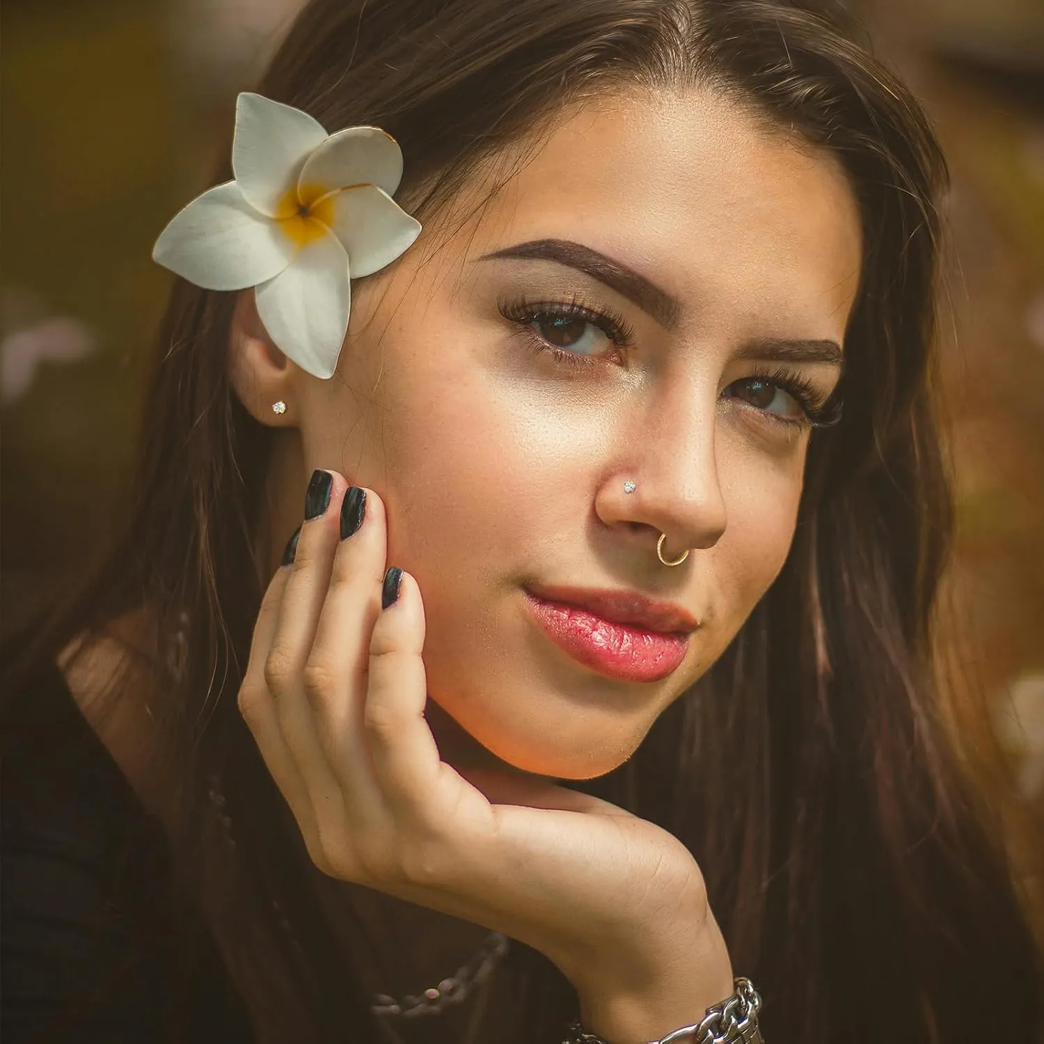 ONESING 5Pcs Nose Rings for Women, 20G Nose Rings Studs and 18G Nose Hoops Hypoallergenic Stainless Steel Nose Piercings Jewelry Silver Nose Jewelry Septum Helix Cartilage Lip Body Piercings for Women Men