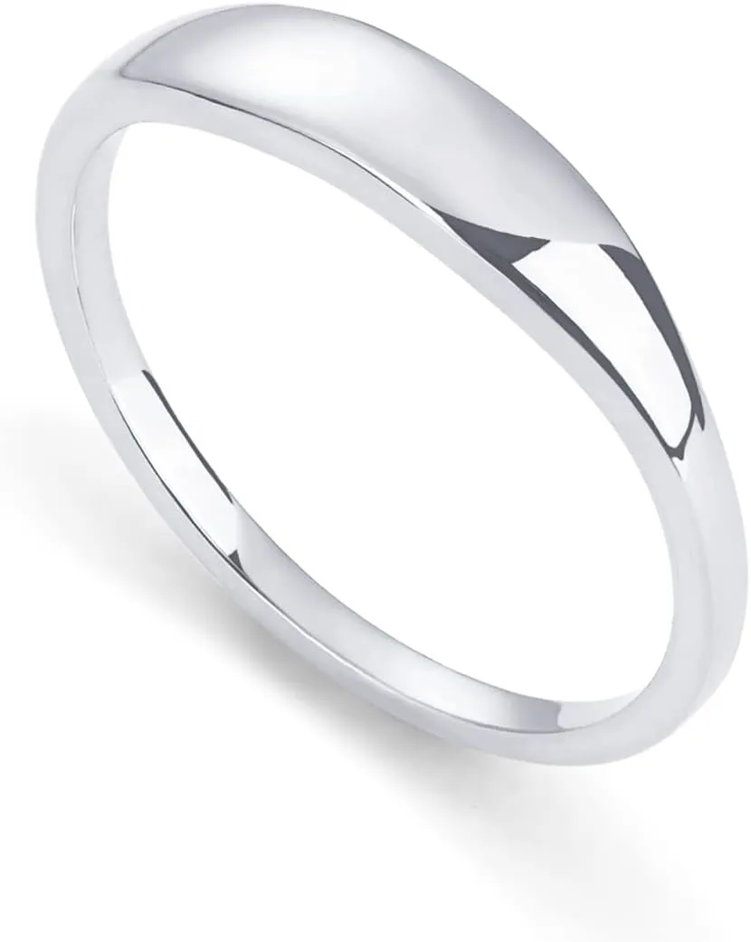 PAVOI 14K Gold Plated Chunky Signet Ring for Women | Women's Stackable Bands