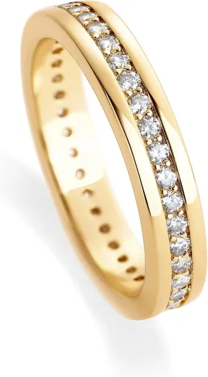 PAVOI 18K Gold Plated Stacking Tiny Cubic Zirconia Band | Eternity Rings for Women | Thumb Ring
