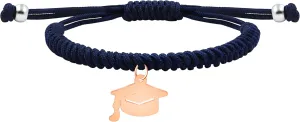 Personalized Graduation Bracelet Adjustable Woven Rope Jewellry, Custom Round/Hat/Rectangle Tag Class Commemorative Team Bracelets for Friendship Thanksgiving Celebration Gift YS5715