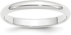 Platinum 3mm Half-Round Wedding Band