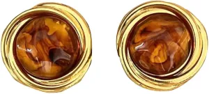 Popular French Retro Maillard Color Statement Stud Earrings For Women