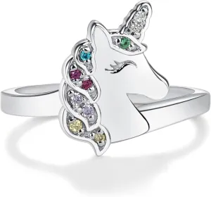 Precious Pieces Children's Sterling Silver Unicorn Ring for Toddlers and Little Girls