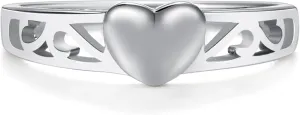 Precious Pieces Girl's Sterling Silver Heart Baby Ring for Toddlers and Children