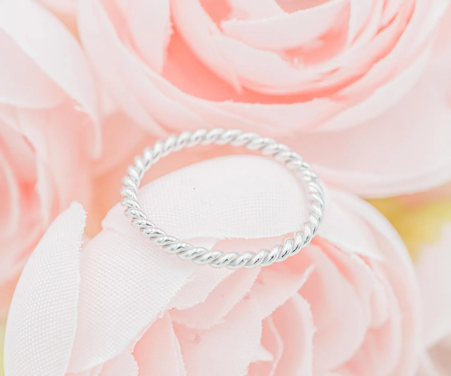 Precious Pieces Sterling Silver or 14K Gold-Plated Baby Ring, Twisted or Plain 2mm Band for Babies, Toddlers, Kids or Women