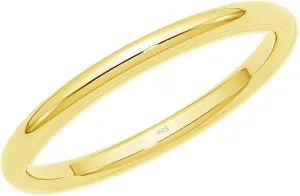 Precious Pieces Sterling Silver or 14K Gold-Plated Baby Ring, Twisted or Plain 2mm Band for Babies, Toddlers, Kids or Women
